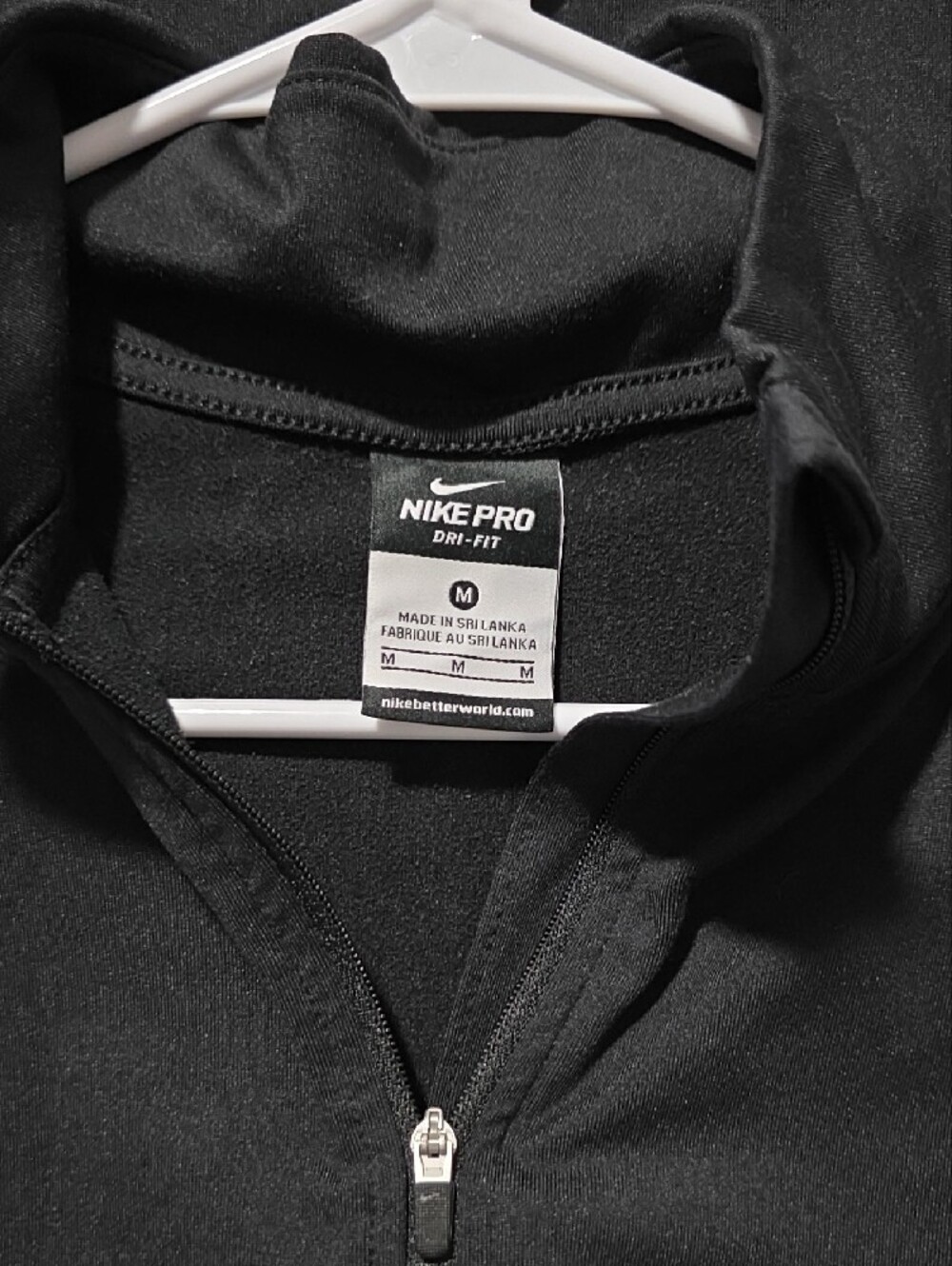 Nike Black Quarter-Zip Pullover with Patterned Gray Sleeves - Picture 2 of 4